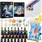 72PCS Kids Painting Set with Pattern Canvas, Art Painting Supplies Kit with 24 Acrylic Paints,10 Brushes, 8 Canvas Panels,Table Easel,Paper Pad,Color Wheel,Palette for Beginner Student Toddlers
